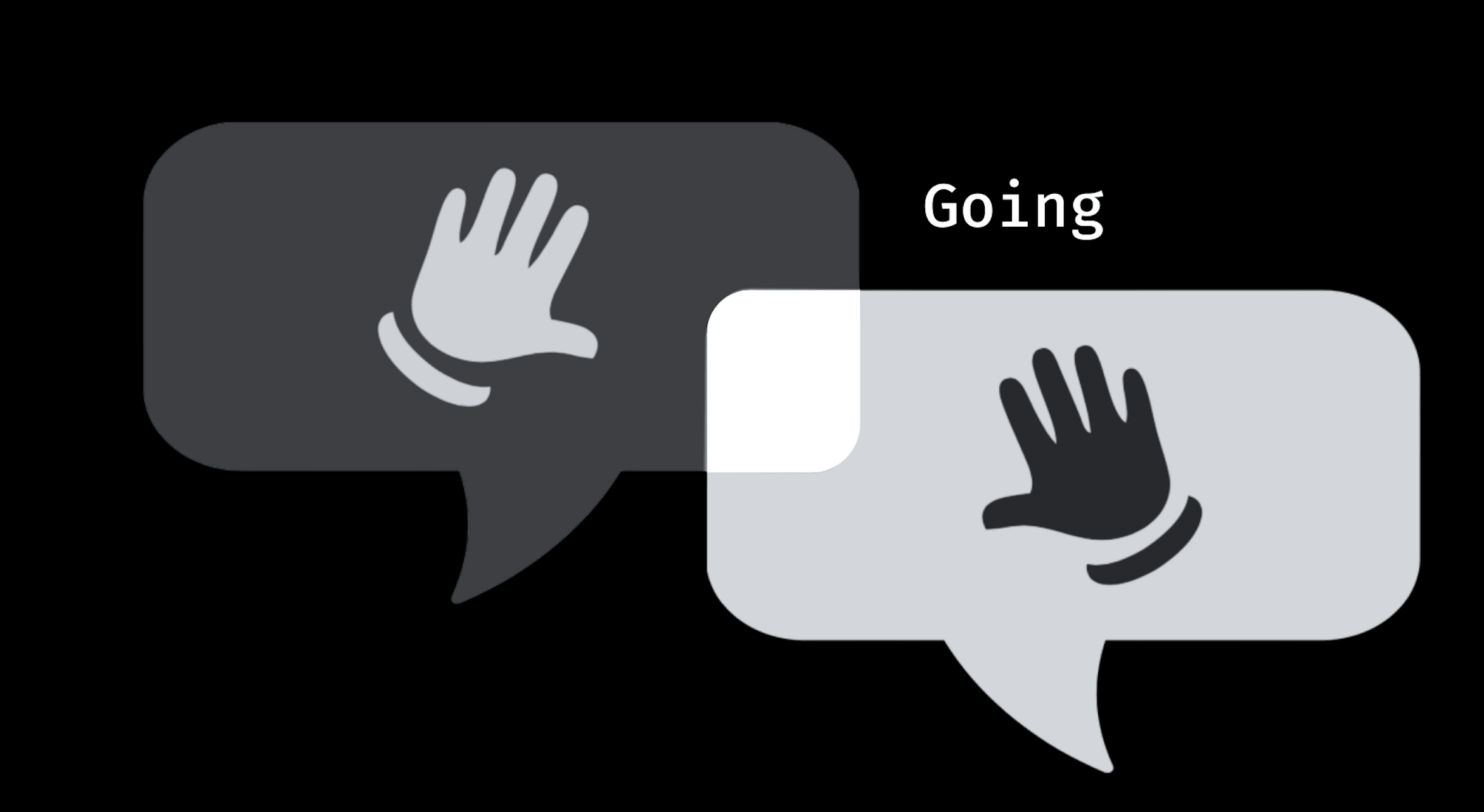 two hands waving bye bye